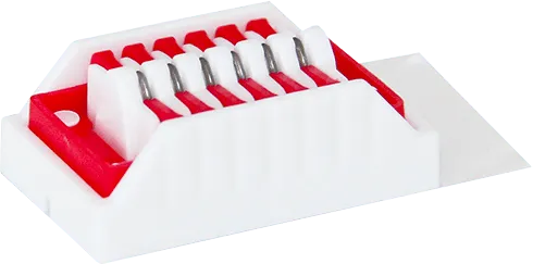 Small Wide, Red, Titanium Clip, 6 clips per cartridge